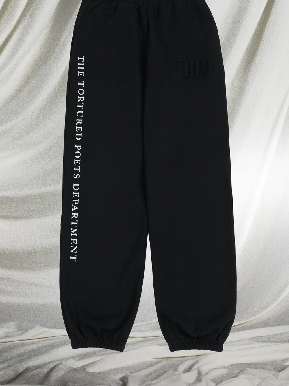 Taylor Swift Black Jogger Pants with White Side Lettering - Kids